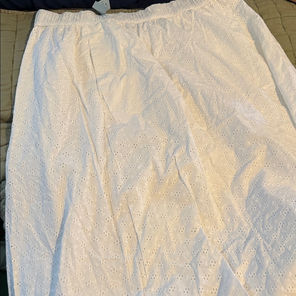 LOFT White Eyelet Maxi Skirt